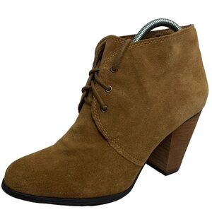 BCBG Generation Pl-Paxton Style Whiskey Color Suede Lace Bootie 3.5” Heel Bootie